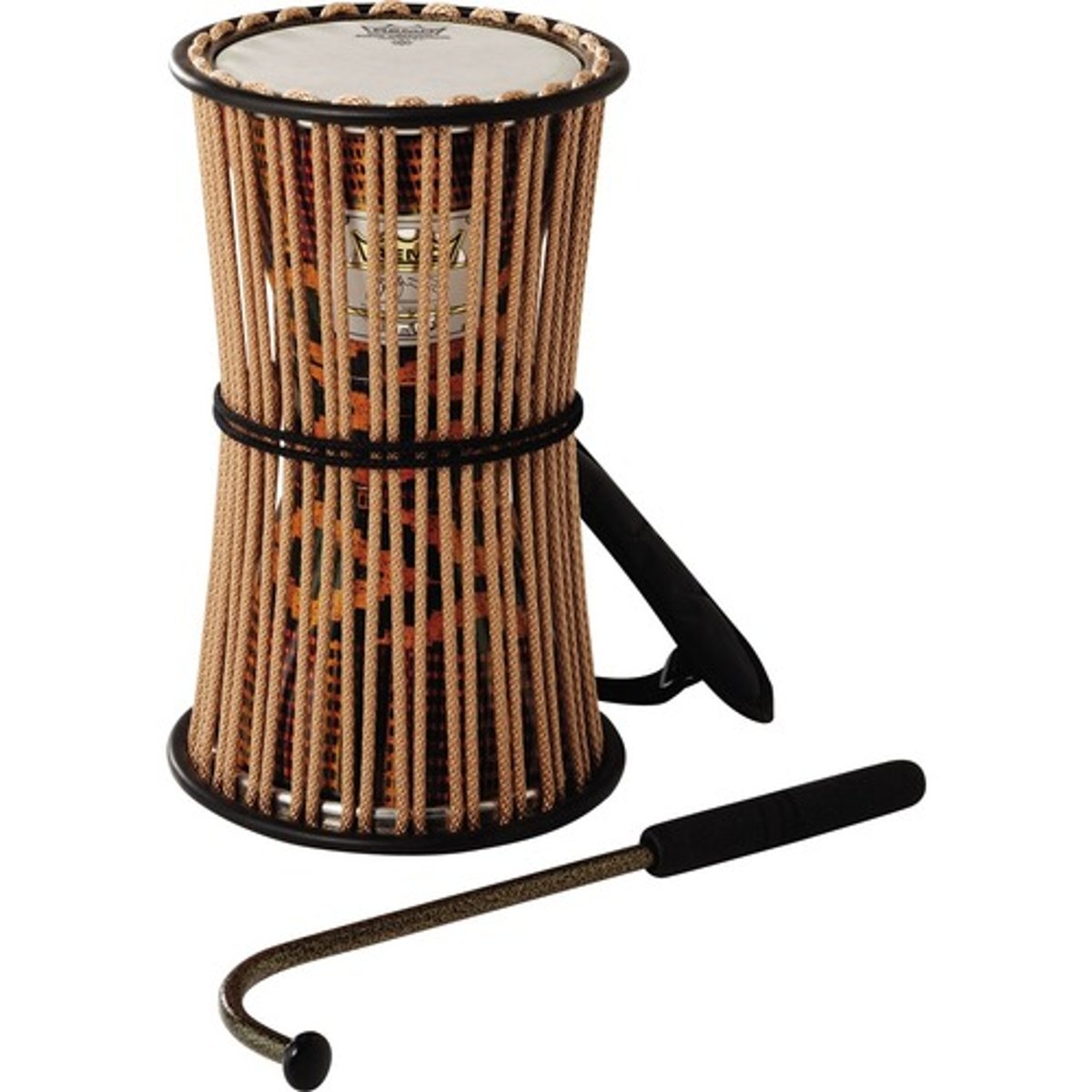 <p>Double-headed cylindrical drum played with a wooden stick. Different sizes make different pitches.</p>