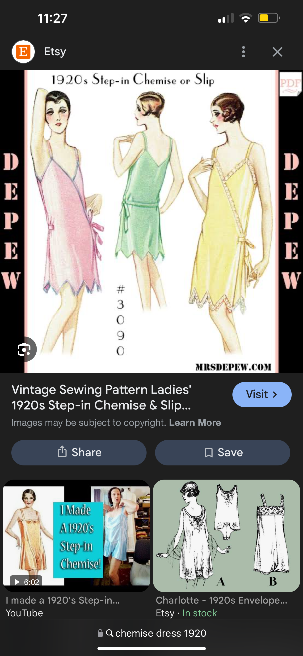 <p>Credited with creating the chemise dress, a straight tube “robe d’style”</p>