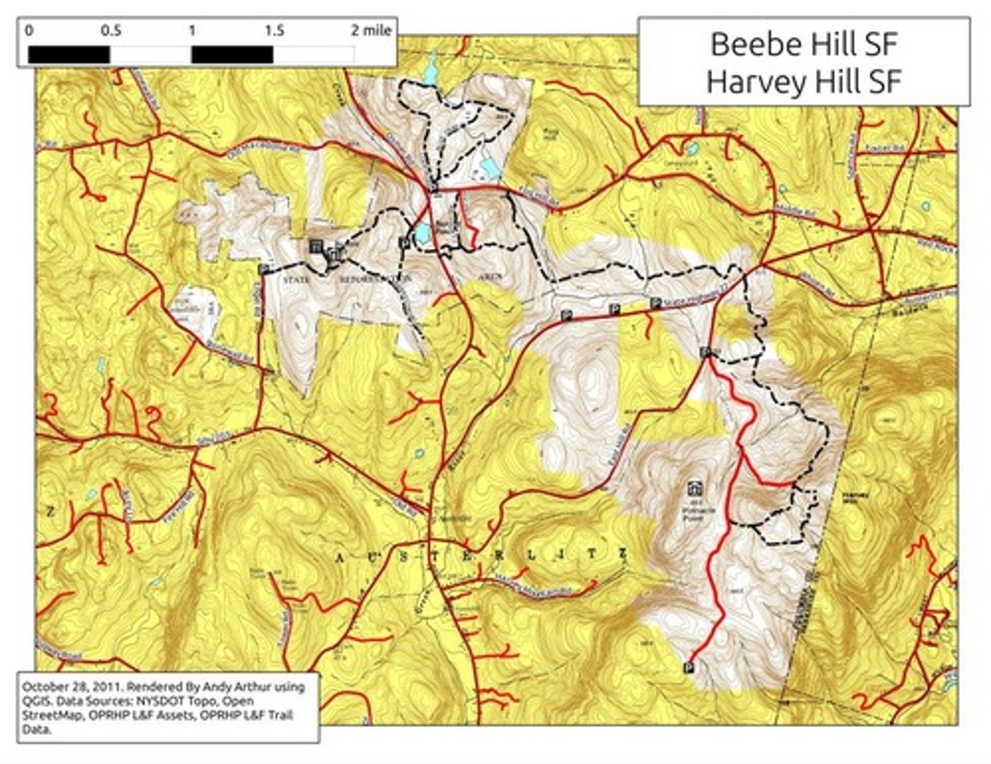 <p>A map that shows the surface features of an area.</p>