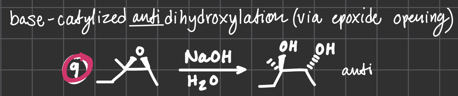 <p>BASE-catalyzed <strong>anti</strong> dihydroxylation via opoxide opening</p>