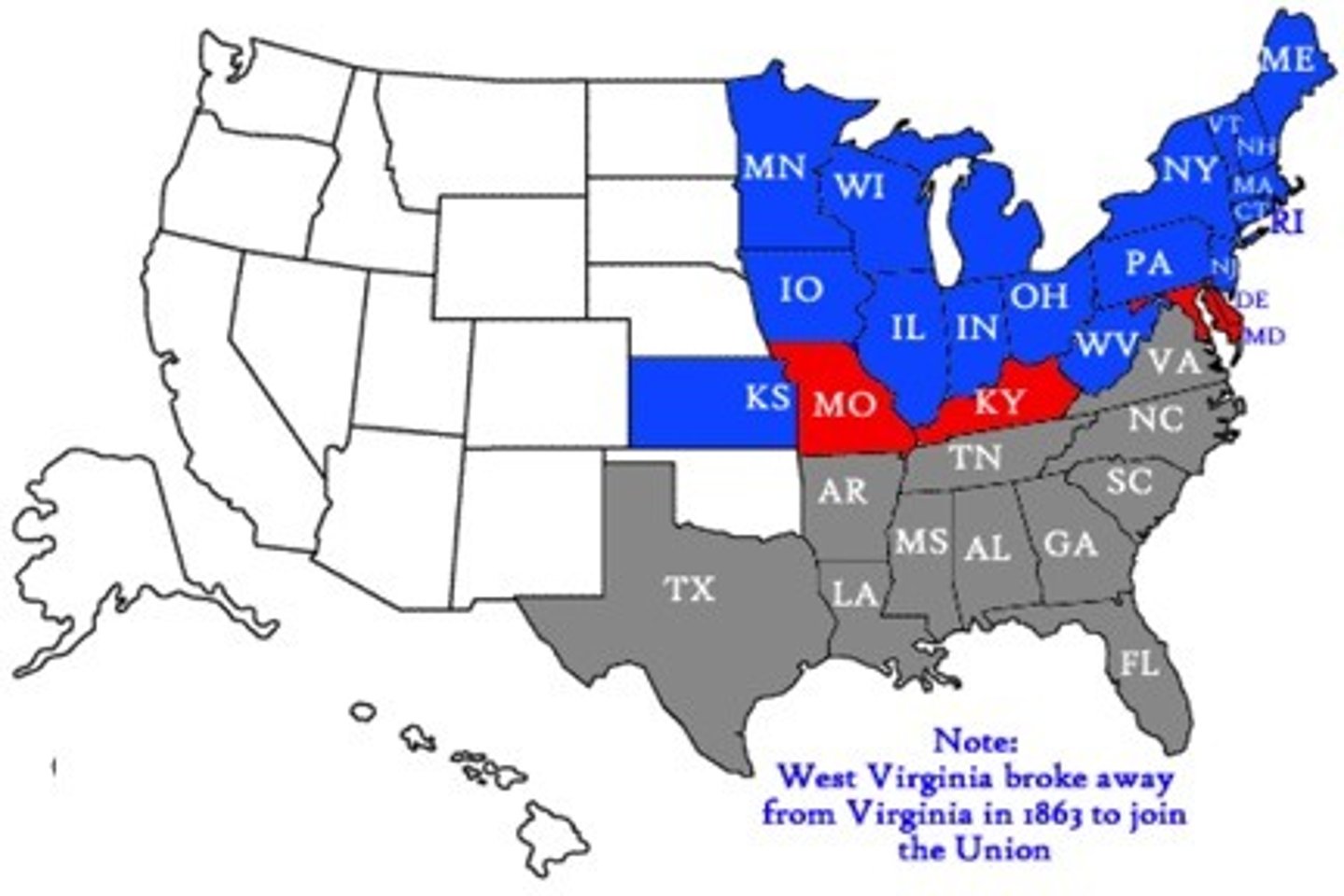 <p>Virginia (VA), North Carolina (NC), South Carolina (SC), Georgia (GA), Alabama (AL), Mississippi (MS), Louisiana (LA), Tennessee (TN), Arkansas (AR), Texas (TX), Florida (FL)</p>