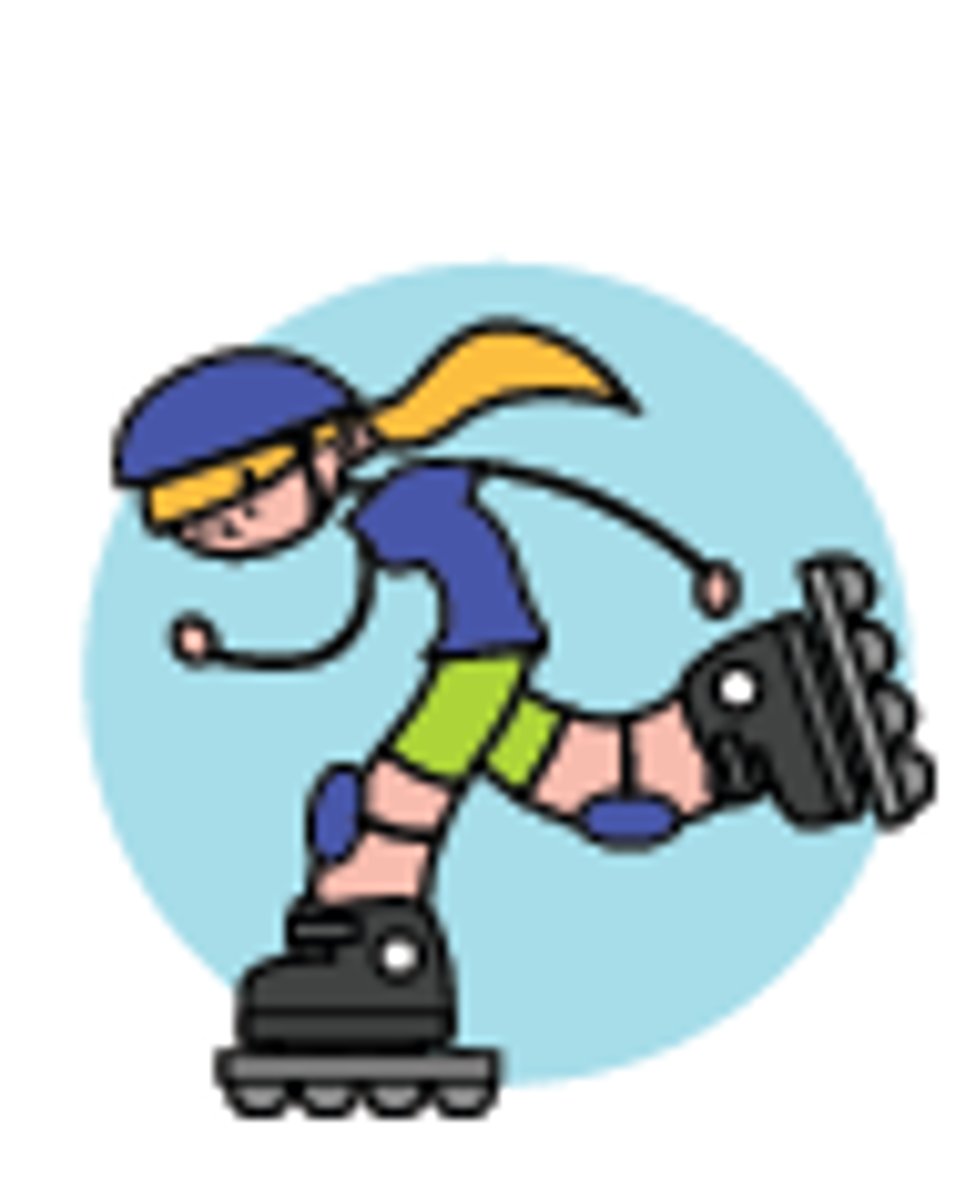 <p>She likes to skate.</p>