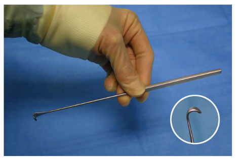 <p>Nickname: Love retractor </p><p>Use: Retraction by cradling the nerve </p><p>Features: Flat handle, blunt, flared tip, multiple end variations 45, 90, and 180 degrees</p>