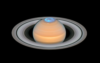 <p>(8.1) The image shows an visible wavelength picture of Saturn. Notice the glowing lights at the North Pole. This indicates that:</p>