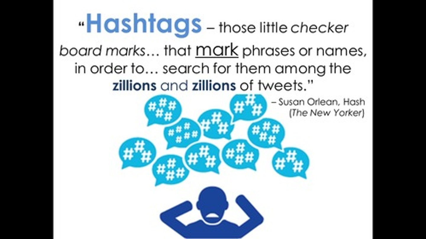 <p>to label/hashtag</p>