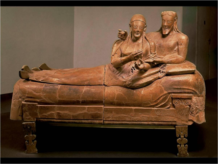 <p>Sarcophagus with Reclining Couple</p>