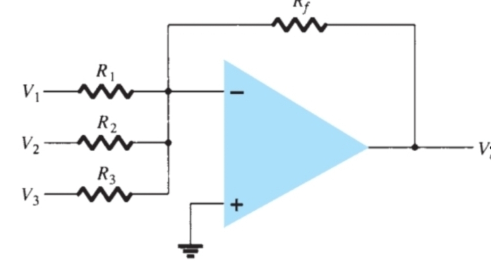 <p>How is the gain for each input calculated for this circuit  </p>