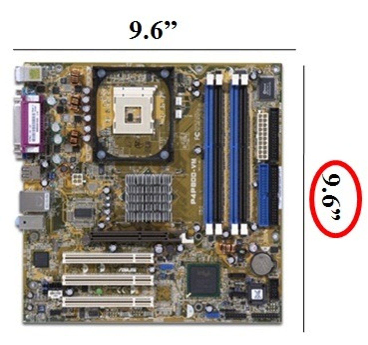 <p>Most popular motherboard type, 12 in X 9.6 in</p>