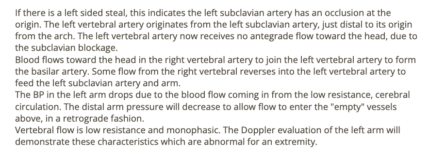 <p>a) left brachial will have lower BP + blunted/monophasic waveform </p>