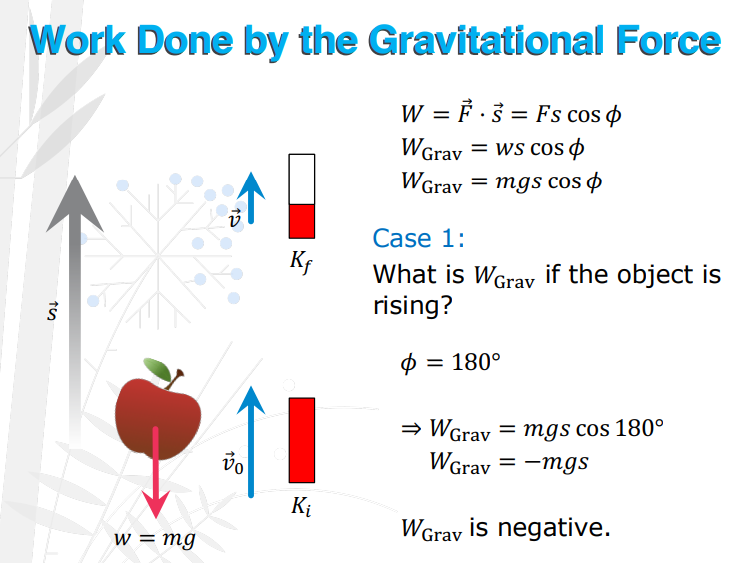 <p>What is W<sub>grav</sub> if the object is rising? </p>