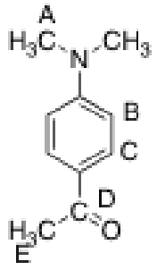 <p>Which of the carbons in the following compound should appear at the value of highest chemical shift?</p>