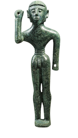 <p>"Smiting" bronze figure from the handle of a tripod from Olympia</p>
