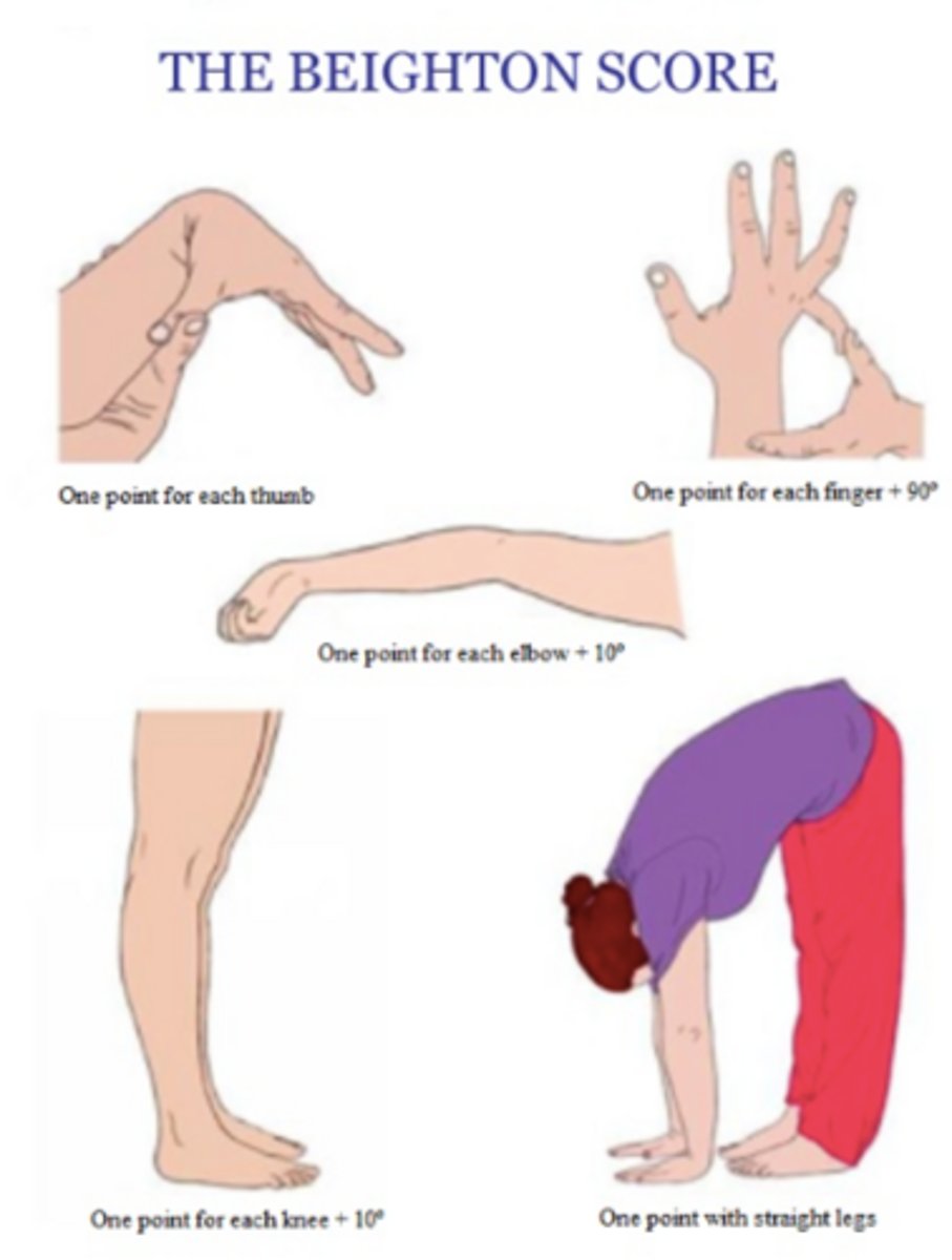 <p>hypermobility</p><p>- C spine hypermobility could be a predisposing factor for headache development</p><p>- test Beighton scale</p>
