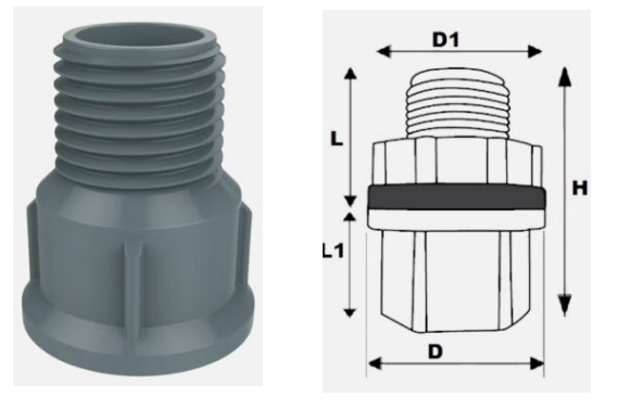 <p>It has a similar application with a coupling but its ends are enlarged to provide additional mechanical strength</p>