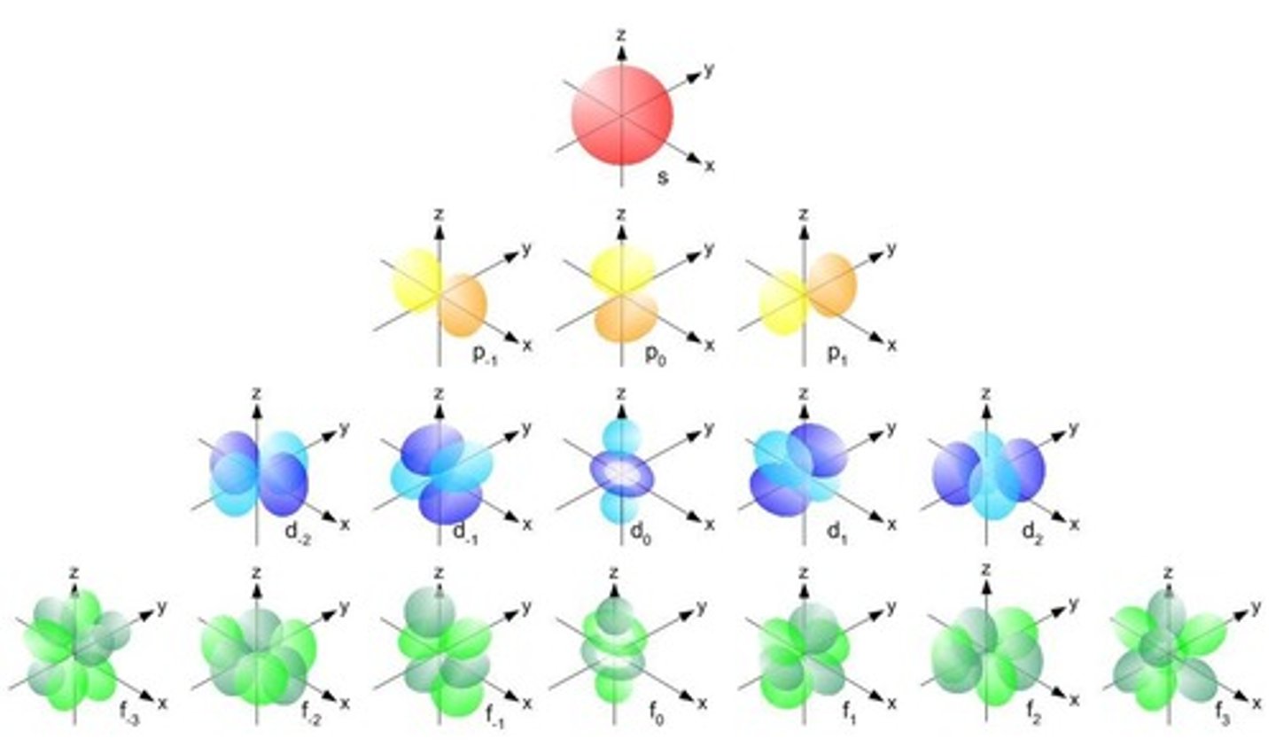 <p>Regions where electrons are likely found.</p>