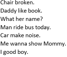 <p>Syntactic Development</p><p><strong>__________: Sentence structures of lexical rather than functional or grammatical morphemes. </strong>Starting to create phrases consisting of a head and a component ([her name], [ride bus])</p>