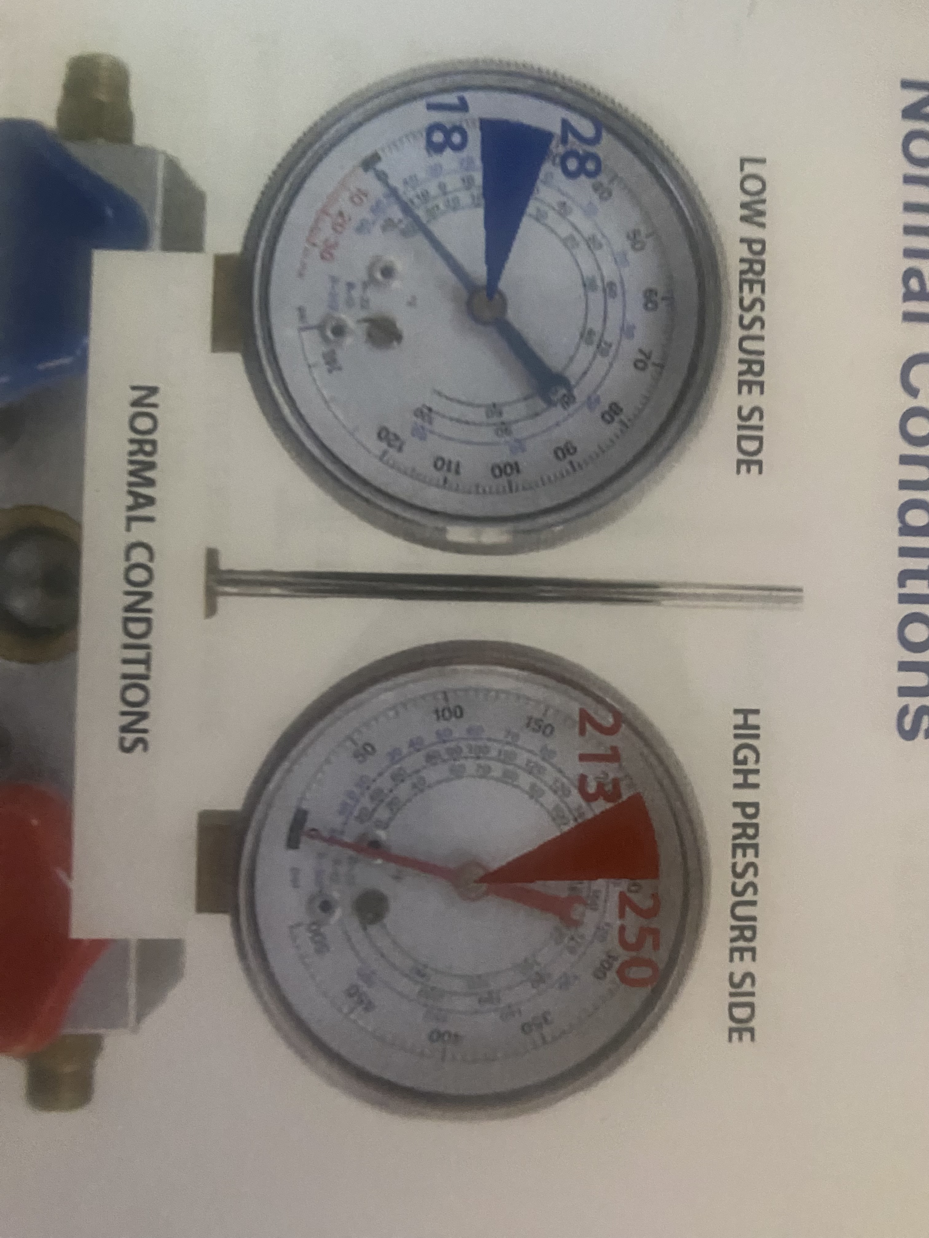 <p>18-28 low, 213-250 high, 1 atmosphere, Room temperatures of 86-96 F (30-38C), Engine speed aproximately 1500 rpm, or 75% of engine rpm</p>