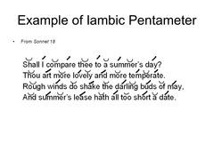 <p>occurs in a ten-syllable line starting with alternating unstressed and stressed syllables throughout the line</p>