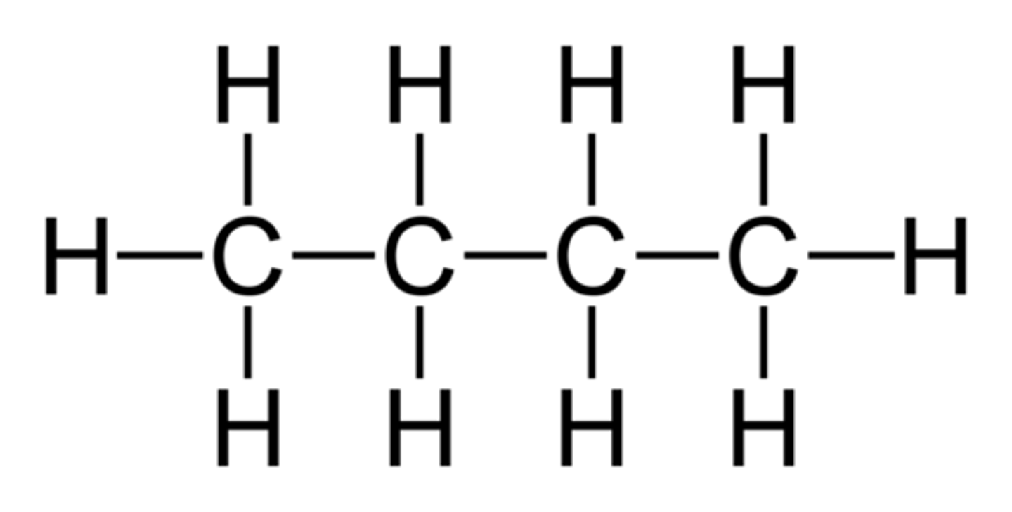 <p>A chain of carbon atoms bonded together with hydrogen atoms bonded onto the carbons; nonpolar.</p>