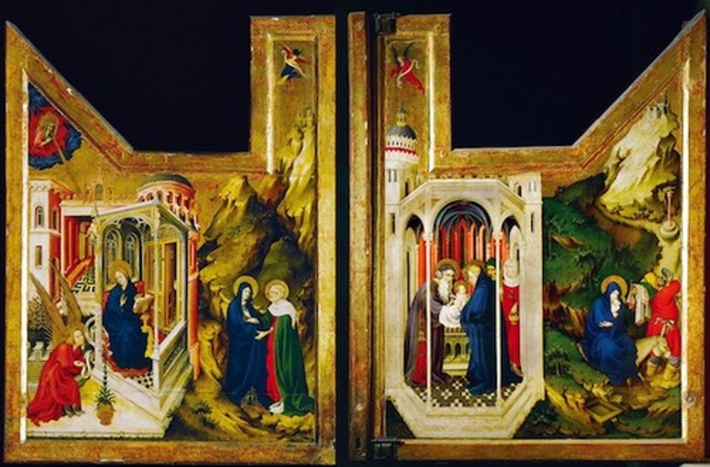 <p>Despite these lingering medieval pictorial conventions of Melchior Broederlam's the Retable de Champmol, the altarpiece is an early example of many of the artistic developments that preoccupied European artists throughout the 15th century, especially __________________.</p>