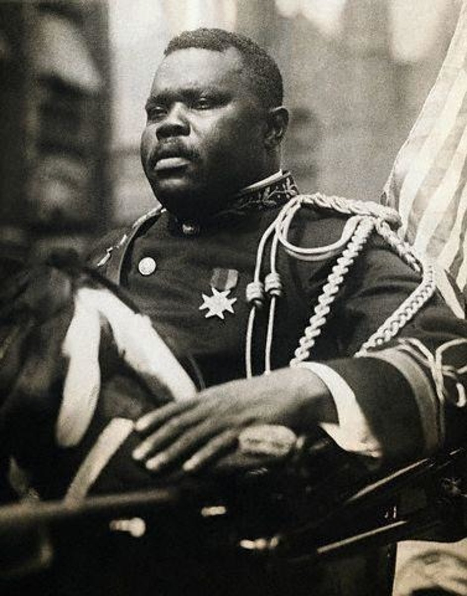 <p>Believed that African Americans should build a separate society. Promoted African American businesses, and encourage followers to return to Africa to help the natives build a mighty nation. Started the Universal Negro Improvement Association (UNIA) in 1914.</p>