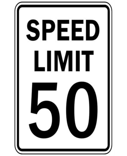 <p>no faster than 50 miles per hour do not speed</p>