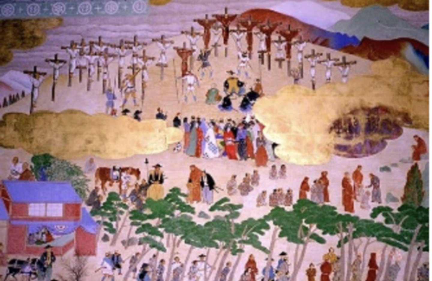 <p>peasant uprising, protest against taxes but also religious persecution, defeated, led to end of Christianity in Japan before the 19th century, contact with foreigners restricted</p>