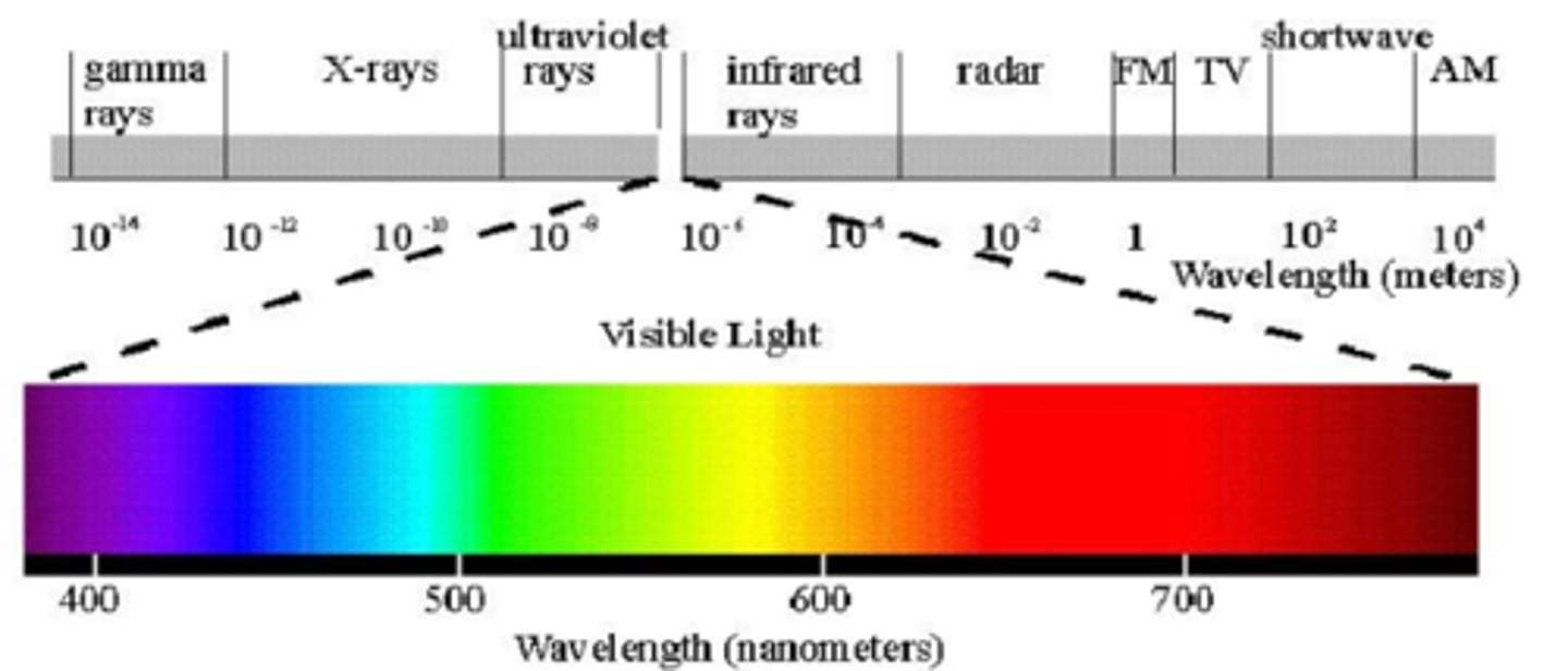 <p>a kind of radiation including visible light, radio waves, gamma rays, and X-rays, in which electric and magnetic fields vary simultaneously.</p>