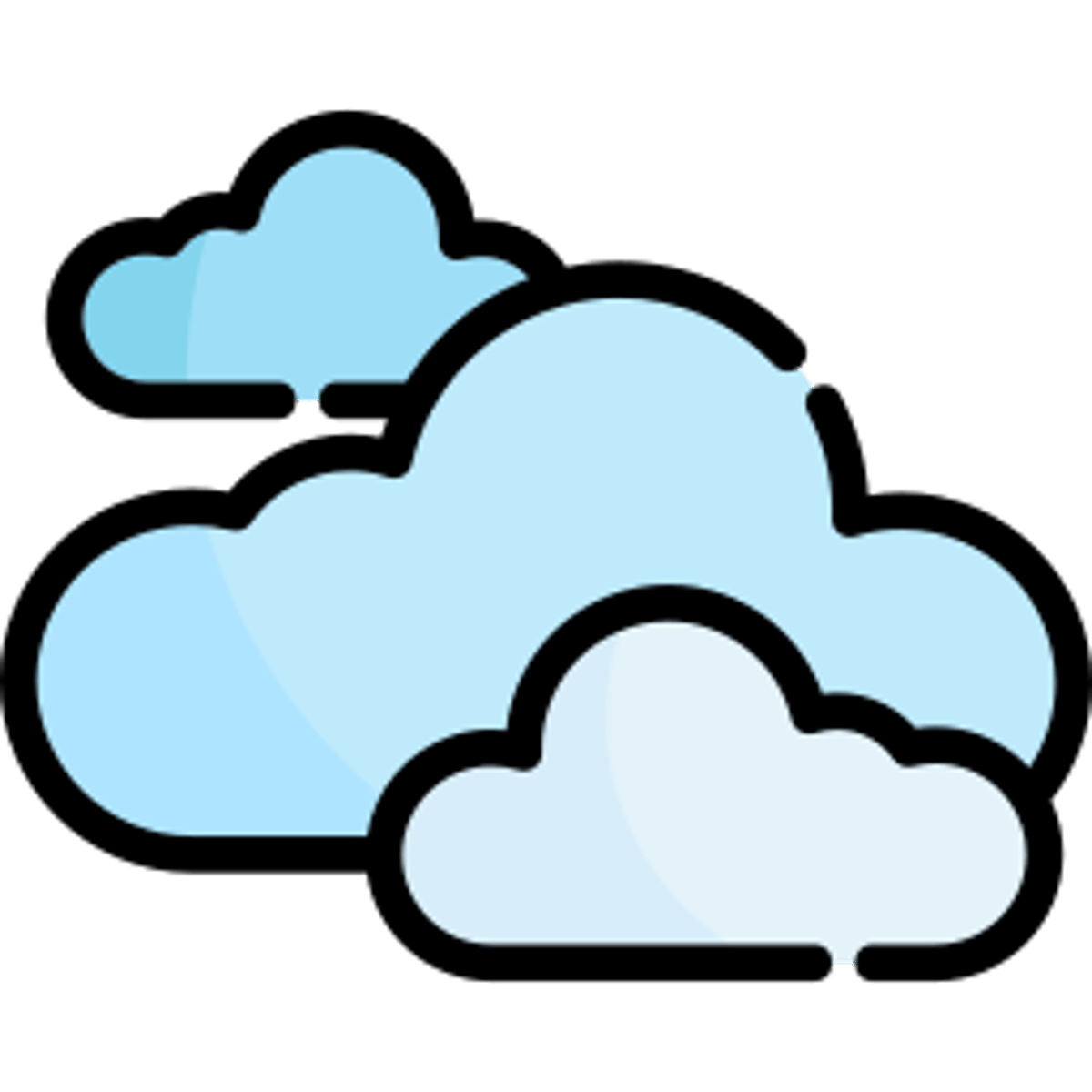<p><strong>bewölkt</strong></p><p>‎ </p><p>Heute ist es <u>bewölkt</u>, aber es regnet nicht.</p><p><em>(Today it is cloudy, but it isn’t raining.)</em></p>