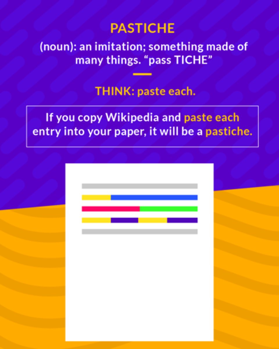 <p>Mix of incongruous parts; artistic work imitating the work of other artists, often satirically</p><ol><li><p>(noun) an imitation</p></li><li><p>(noun) something made of many things</p></li></ol><p></p>