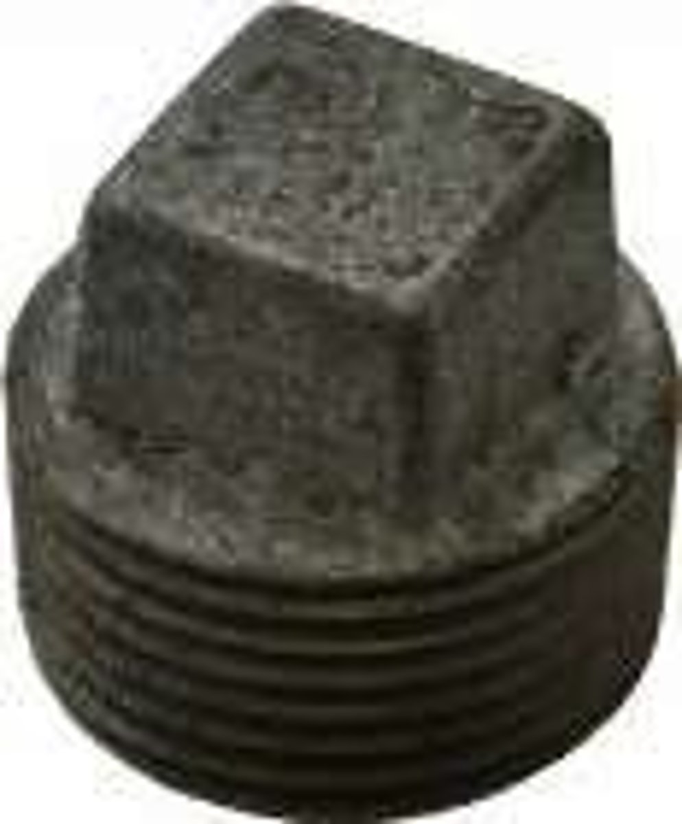 <p>an externally threaded fitting for closing the end of a pipe</p>