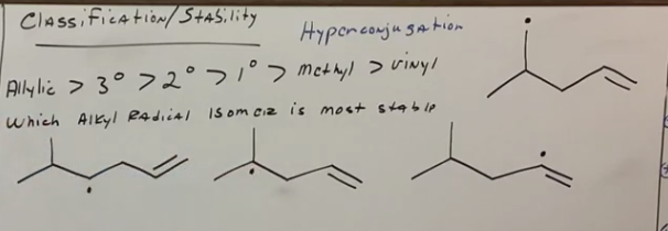 <p>Which alkyl radical is more stable and why?</p>