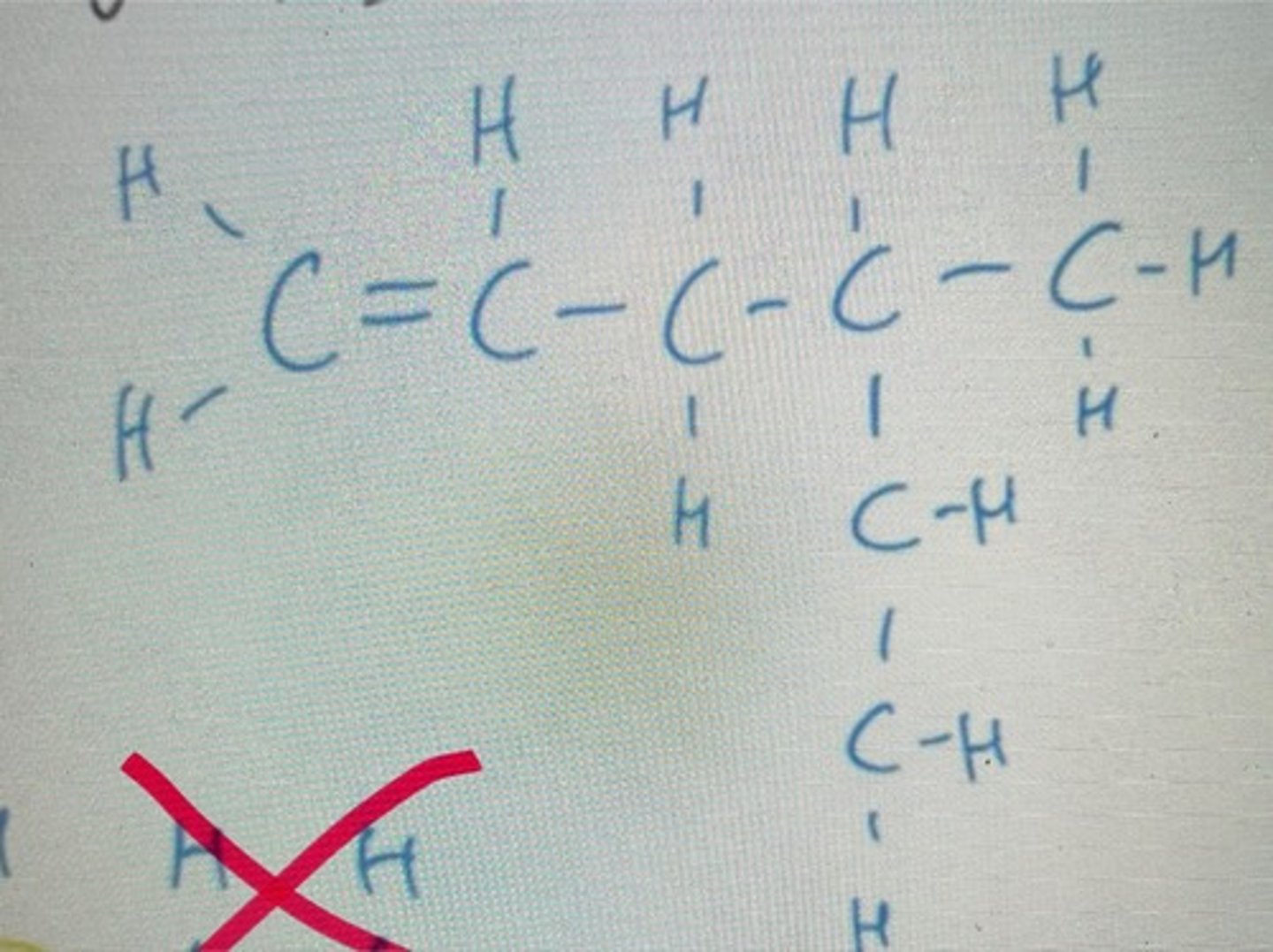 <p>Displayed formula for 4-methylhex-1-ene</p>