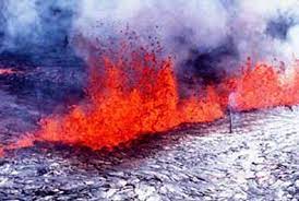 <p>principal hazard from a volcano, moves slowly typically and can burn you.</p>
