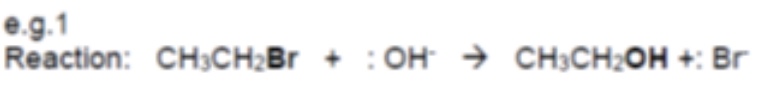 <p>eg draw the mechanism for the reaction between:</p>