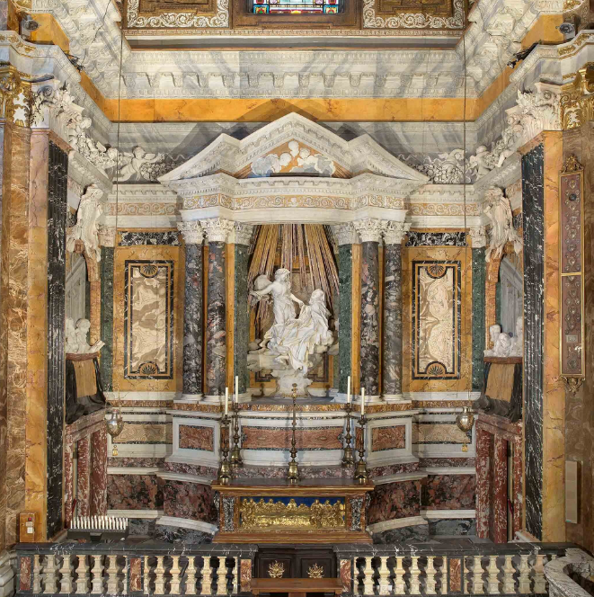 <p>Gian Lorenzo Bernini, Cornaro Chapel</p><p>with The Ecstasy of St. Teresa, Santa Maria della</p><p>Vittoria, Rome, (Italian Baroque 1600-1700)</p>