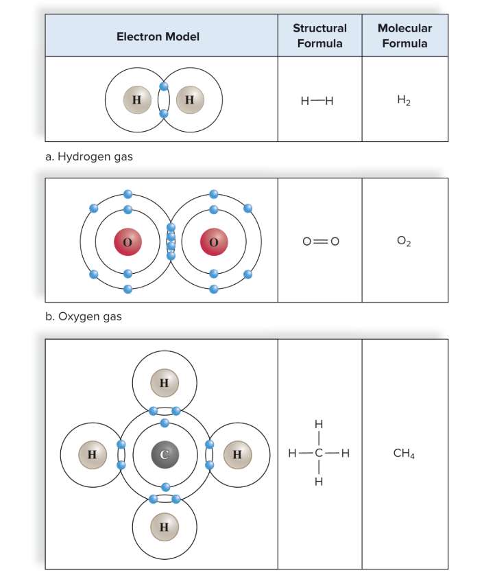 Figure 2.8 Covalently bonded molecules