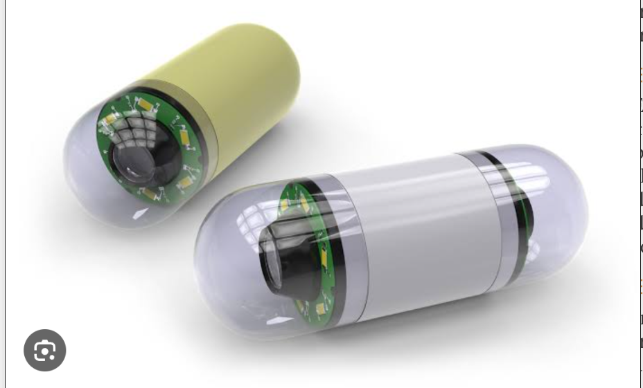 <p>The patient swallows a disposable capsule about the size of a large vitamin tablet that contains a miniature video camera, a light source, a miniature transmitter, antenna, and battery. Images are transmitted to an external receiver in a belt worn around the patient’s waist. Peristalsis moves the capsule through the gastrointestinal tract; the capsule is excreted rectally</p>