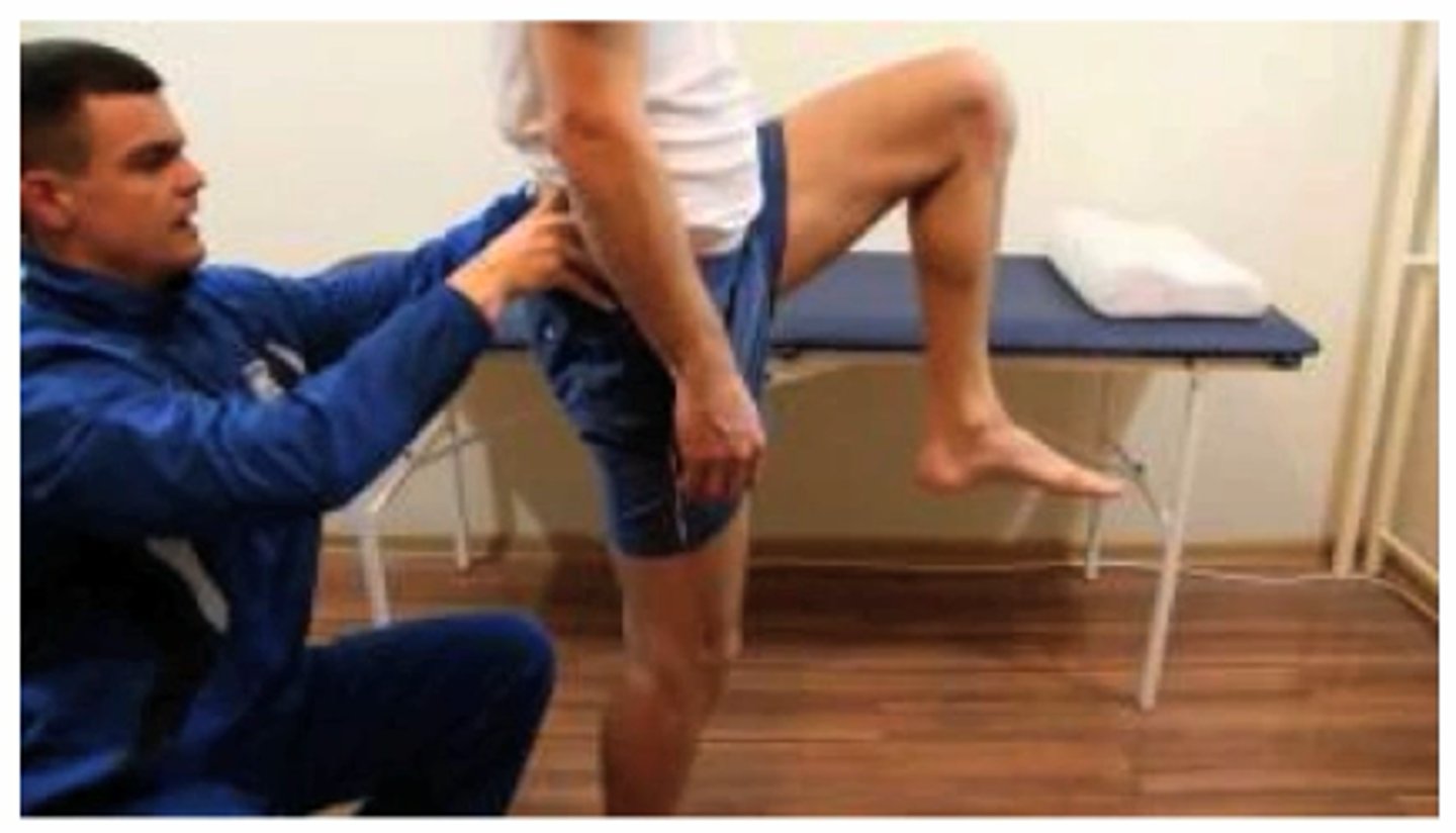 <p>Anterior movement of ilium relative to sacrum</p><p>Opposite of picture; leg should be extending</p>