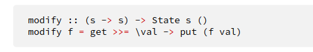 <p>Applies a modification function to a stateful component, can be defined using get and put.</p>