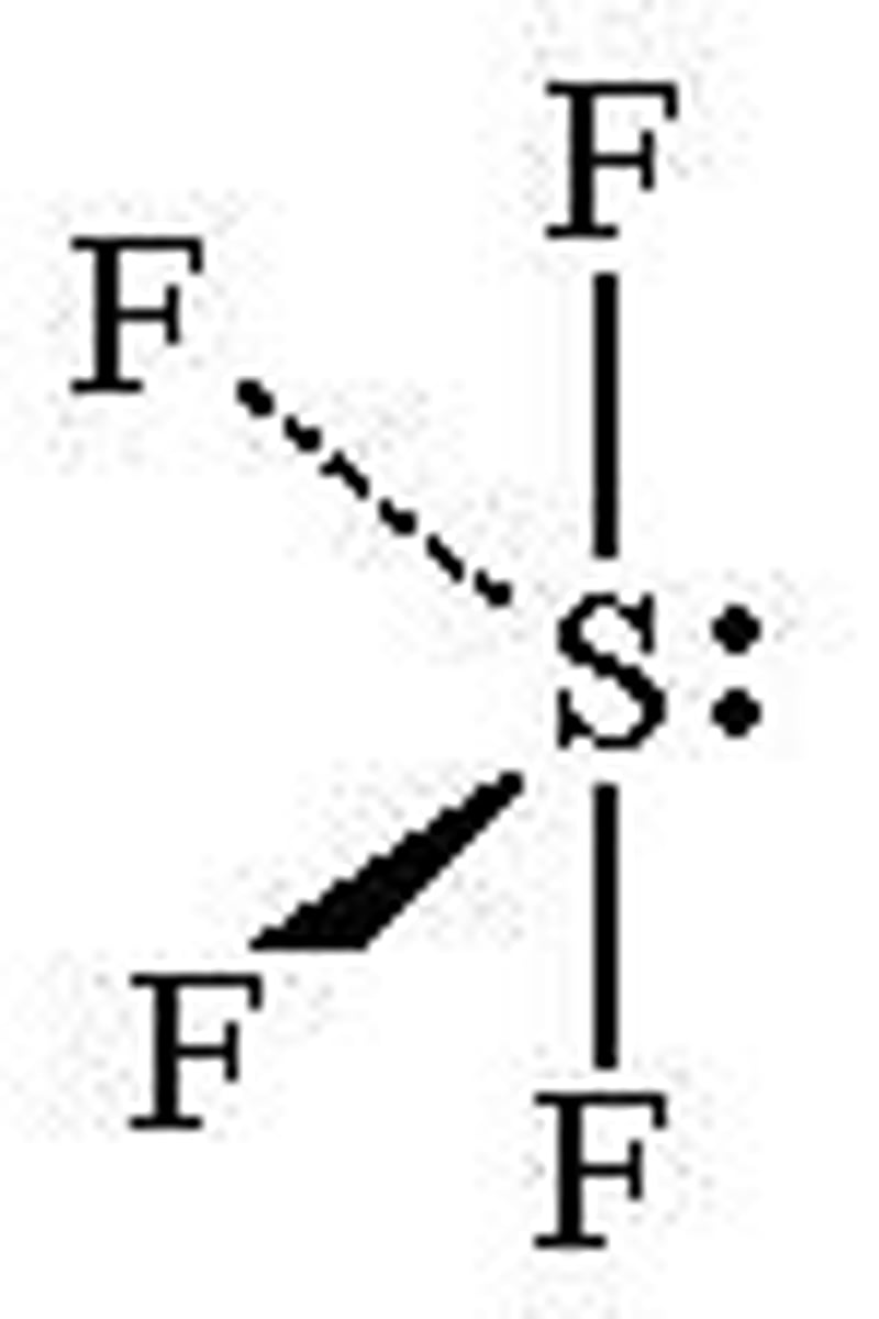 <p>Trigonal Bipyramidal, Seesaw, less than 180/90/120</p>