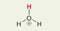<p>H in H3O+</p>
