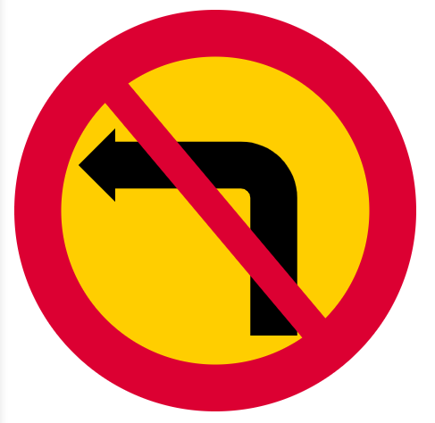 <p><span>Förbudet gäller den korsning eller motsvarande som märket är placerat i eller före. Märket kan avse flera korsningar. Sträckans längd anges då på en tilläggstavla. Symbolen är anpassad efter förhållandena på platsen.</span></p>