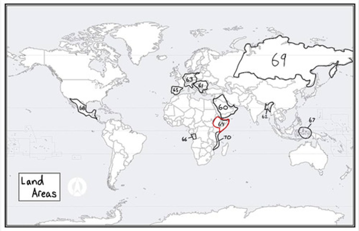 <p>What is #64? (land areas)</p>