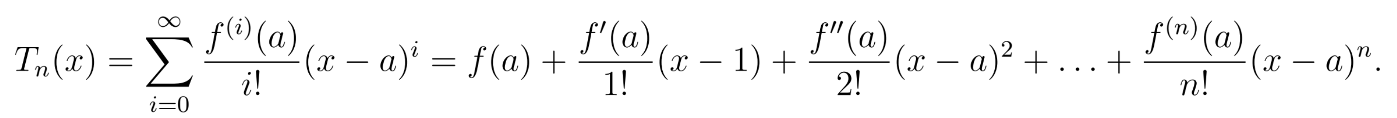 <p>Partial sum = Taylor polynomial<br>Find T<sub>n</sub>(x) by computing derivatives and writing out partial sum up to the n<sup>th</sup> degree</p>