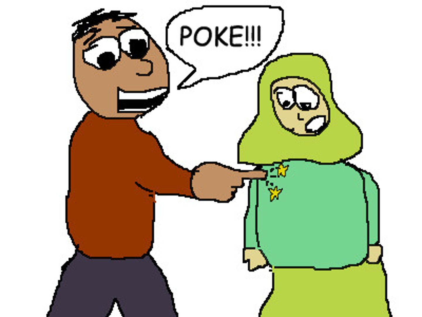 <p>to poke, to chop, to bite</p>