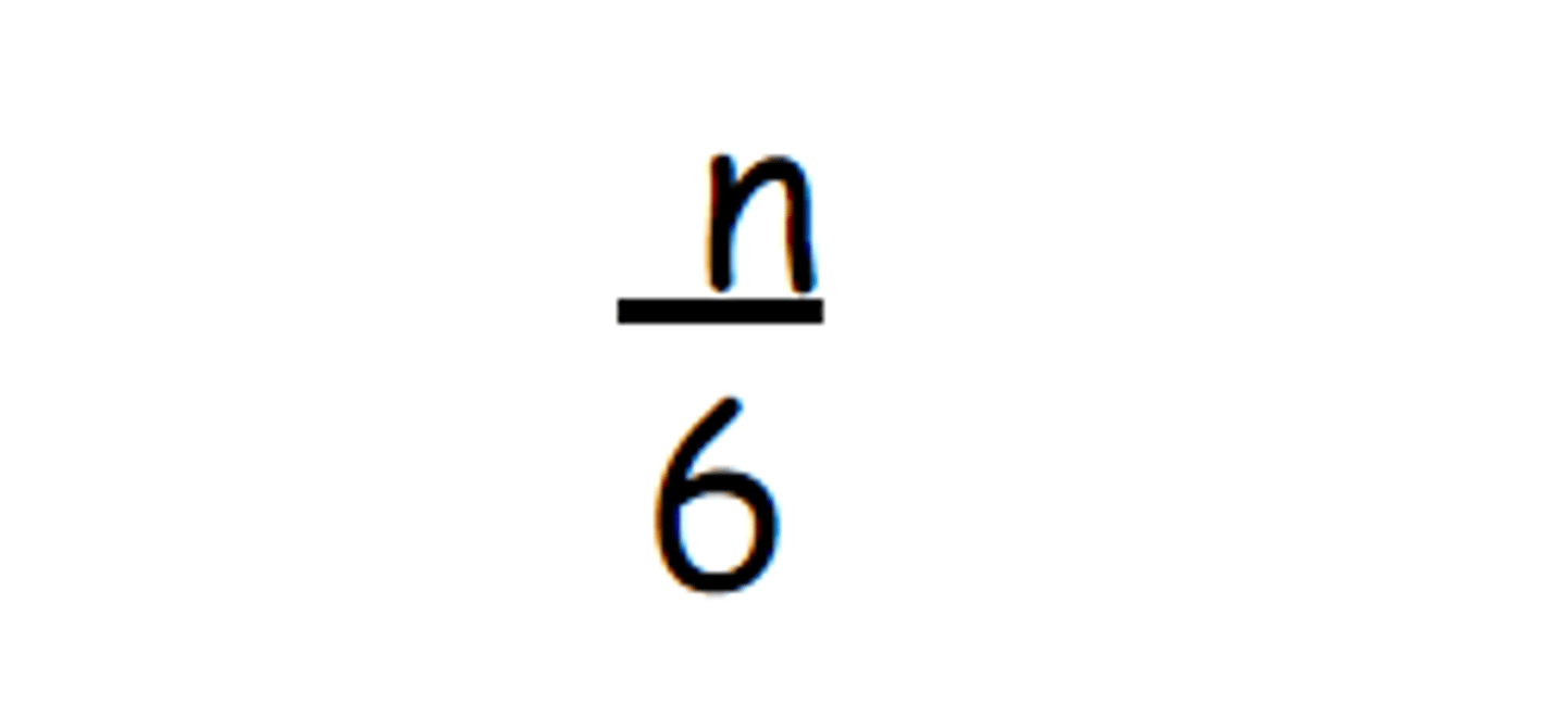 <p>n ÷6</p>