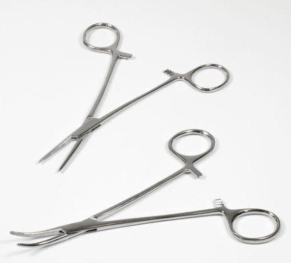 <p>serrated tips, straight and curved versions, ratchet</p>