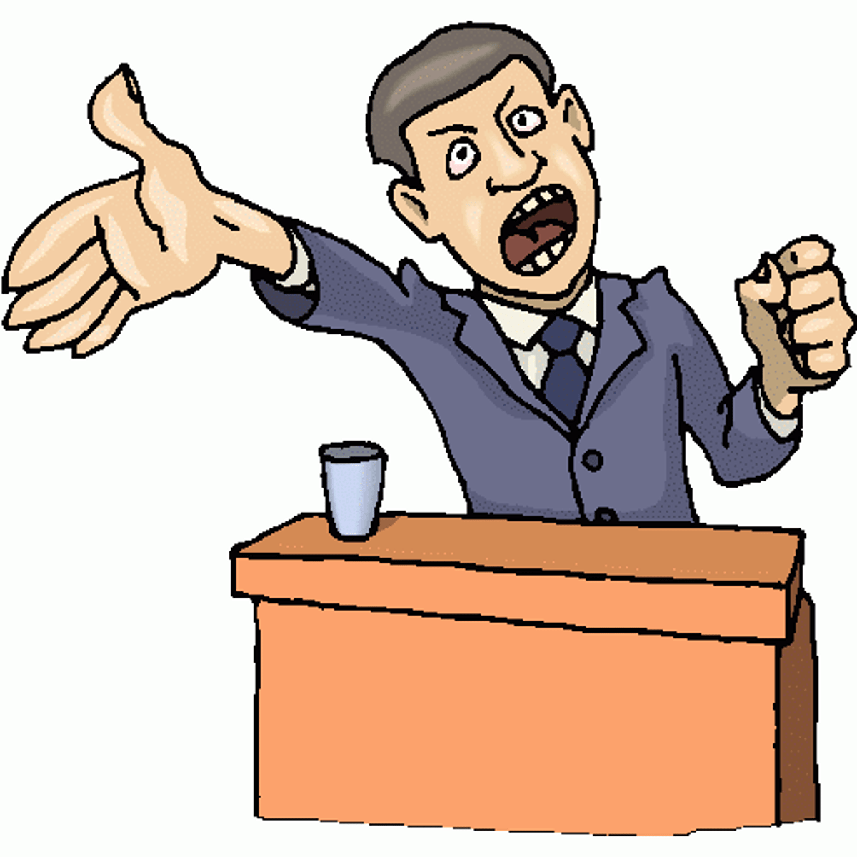 <p>Aggressive speech (tirade, rant)</p>