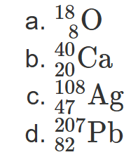 <p>2.15 Determine the number of protons, neutrons, and electrons for each of the following atoms:</p>